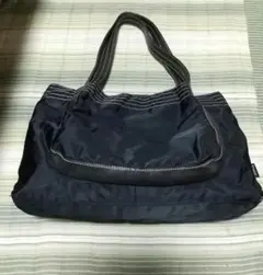 美品 Y'SACCS イザック トートバッグ ブラック 大容量 ナイロン×革