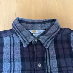 Carhartt 長袖チェック柄ネルシャツ パープルグレー