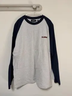 XLARGE ラグラン長袖カットソー グレー ネイビーのサムネイル