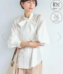 ボウタイリボンシャツ/花粉ガード・防シワ