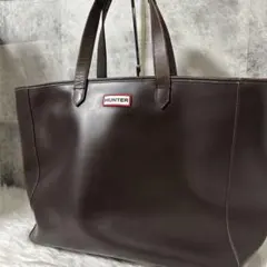 【人気希少型】 HUNTER トートバッグ 大容量 A4収納 オールレザー 茶色のサムネイル
