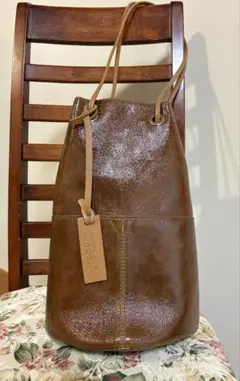 MARCO MASI 巾着レザー　2WAY ショルダー 本革 ブラウン イタリア