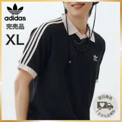 新品 韓国 adidas XL ワッフル 黒 ポロシャツ アディダス レア 完売のサムネイル