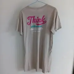 バックプリント Tシャツワンピース ベージュ