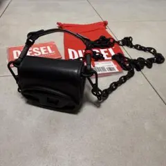 DIESEL 1DR XXS CHAIN ミニチャームバッグ ブラック 黒色