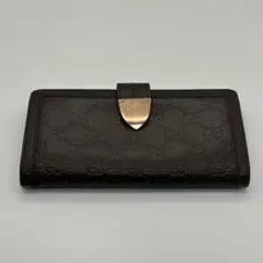 GUCCI グッチシマ GG柄 Wホック 長財布 ダークブラウン181648