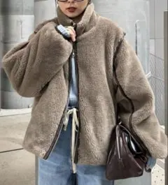 【ぬくかる】2WAYふわボアスタンドジャケット