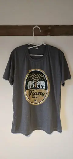 Chang Beer(チャーンビール) Tシャツ グレー/ゴールド タイ象