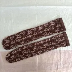 靴下屋　タビオ　Tabio 花柄　シースルーフラワーハイソックス　シアーソックス