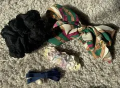 ヘアアクセサリー 4点セット　バレッタ　シュシュ