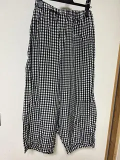 コムコム 極美品 サルエルパンツ チェック 縮絨 ポリエステル コムデギャルソン 美品 コムコム コムデギャルソン Y2K タータンチェック ウール縮