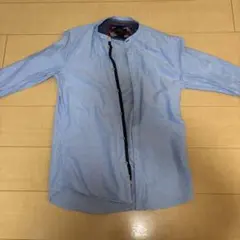 ZARA ライトブルー スタンドカラー長袖シャツ