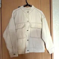 DOUBLE NAME クリーム色 スタンドカラー ジャケット