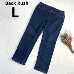 Back Rush ウエストゴムデニムパンツ　ストレッチ　薄手　ブルー　Lサイズ