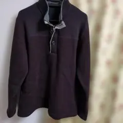 ダークパープル ハーフジップ トレーナー