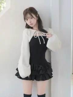 ティアードフリルミニワンピース