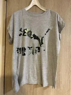 PUMA 花柄ロゴ Tシャツ Lサイズ グレー