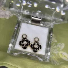 花型パールチャーム ゴールド ブラック