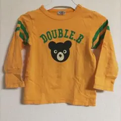 ミキハウスDOUBLE.Bダブルビー熊キッズTシャツ黄色くま110cmロンTベア