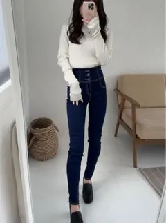 Heather ヘザー ハイウエスト スキニーパンツ サイズMのサムネイル