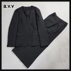 a.v.v ノーカラースーツ セットアップ チェック柄 大きいサイズ