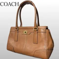 COACH ハンプトンズ キャリーオール シボ革 トートバッグ 肩掛け可