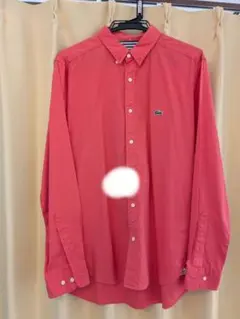【LACOSTE L!VE】美品 赤 長袖シャツ 40のサムネイル