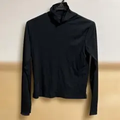 GU リブハイネックTブラック 長袖