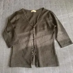 レディース レースカーディガン 7分袖 古着 レトロ