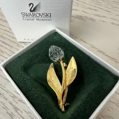美品✨SWAROVSKI スワロフスキー ゴールド ブローチ フラワーのサムネイル