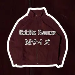 【美品】エディーバウアー ハーフジップ フリースジャケット バーガンディ M