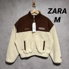 ZARA ザラ コントラストフェイクシープスキンジャケット M