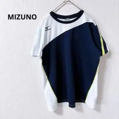 ミズノ メンズ 半袖Tシャツ M ネイビー ロゴ スポーツ 春夏 トレーニング