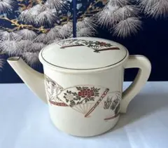 仁清風絵付 水指 扇 藤 牡丹 菖蒲 桜 紅葉 共蓋 茶道具 茶器 新品 未