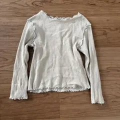 プティマイン　長袖　リブ　カットソー　グレー系