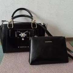 SAMANTHAVEGA ブラックショルダーバッグ