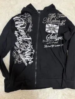 00s archive パーカー　y2k グランジ　お兄系　平成　英文字　黒