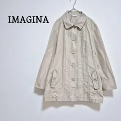 軽量薄手 Aラインコート 丸襟 ライトアウター ゆったり　ベージュ　大人可愛い