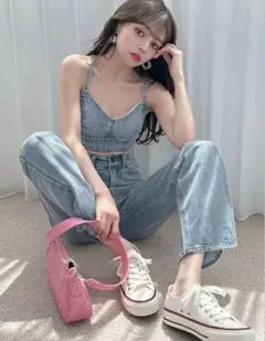 GRL パッド付きビスチェ×フレアパンツセットアップ