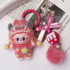 ラブブデザイン　キャラクターぬいぐるみキーホルダー　赤色