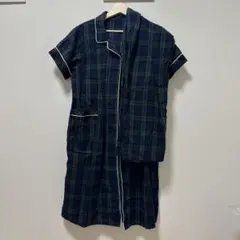 【中古】マタニティ パジャマ Lサイズ チェック柄　半袖　上下セット