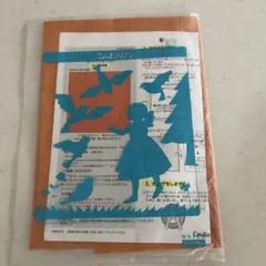 クラフト用テンプレート 鳥と少女のシルエット