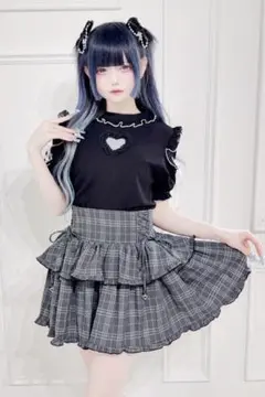 サイドスピンドルスカパン - BLK/ホワイトのサムネイル
