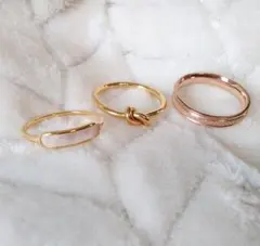 ゴールドリング　３点セット（サージカルステンレス）A