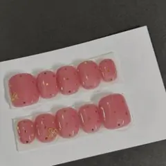 ベリーショート ピンクネイル ドットネイル