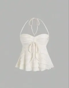 白　ホワイトフリル　キャミソール