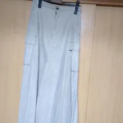 DOUDOU 綿リヨセルピグメント加工カーゴスカート