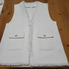 [新品]☆nano・universe☆ツイード フリンジジレ