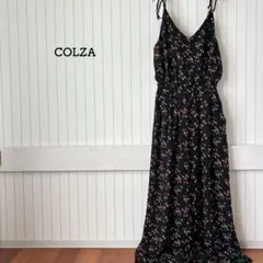 コルザ キャミ オールインワン 総柄 花柄 リボン ウエストゴム とろみ 美品のサムネイル