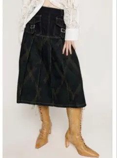 SLY OVER DYE PLEATS ミドルスカート